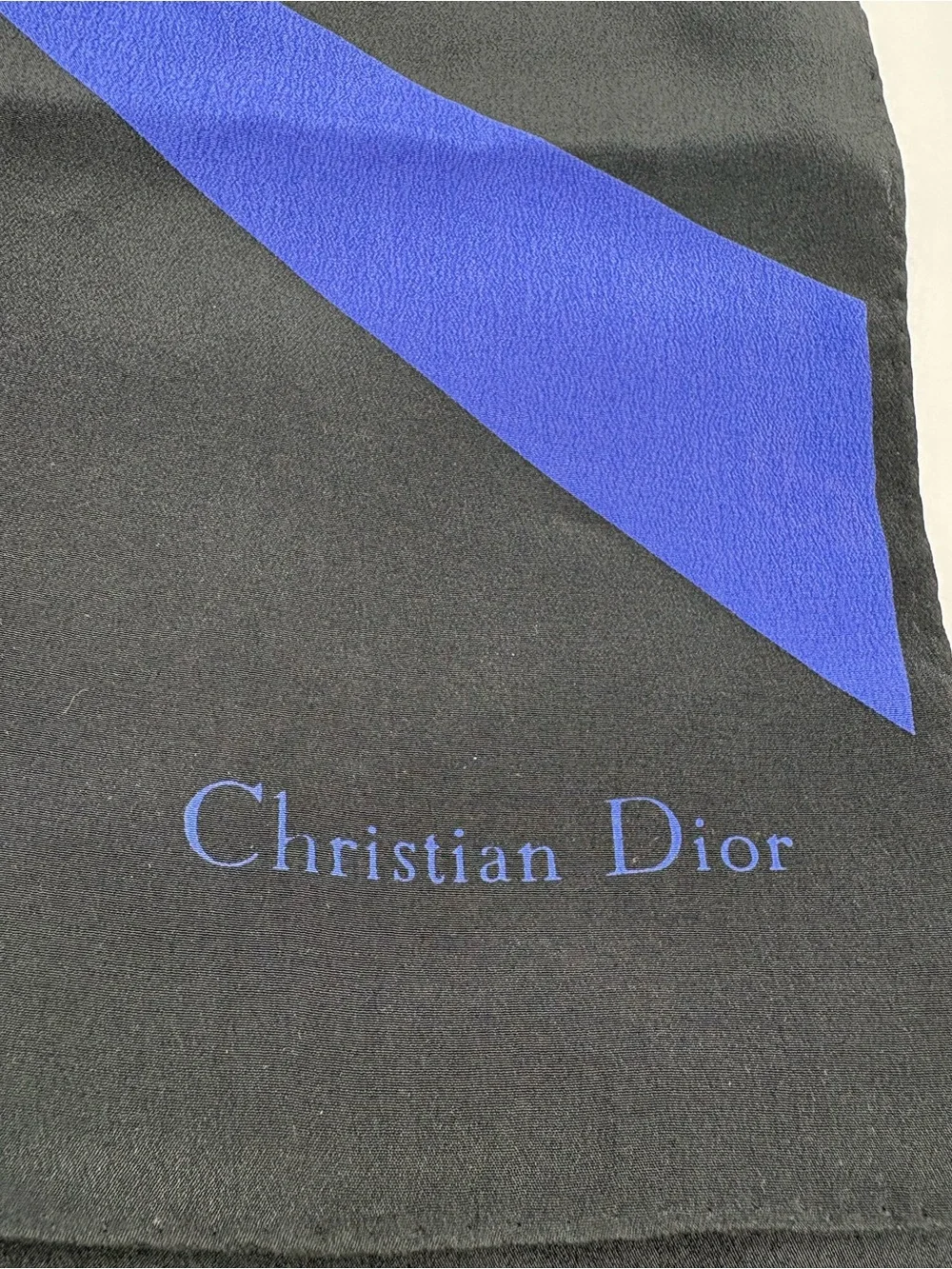 CHRISTIAN DIOR Women Silk Oblong Scarf 60x15 Purple Black Timeless Classic